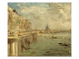 Somerset House Terrace from Waterloo Bridge, C.1819 (Oil on Panel) Giclee Print by John Constable