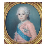 Portrait of Louis of France (1755-1824) Count of Provence and Future King Louis Xviii (Pastel) Giclee Print by Maurice Quentin de La Tour