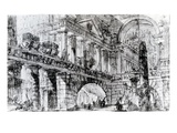 Temple Courtyard (Pen and Ink on Paper) Reproduction procédé giclée par Giovanni Battista Piranesi