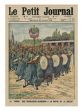 Musical Section of the Algerian Infantrymen Parading at the Review of the 14th July Reproduction procédé giclée par  French
