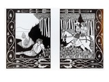 How King Mark and Sir Dinadan Heard Sir Palomides, Illustration from 'Le Morte D'Arthur' Reproduction procédé giclée par Aubrey Beardsley