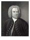 Portrait of Johann Sebastian Bach, German Composer (Engraving) Giclee Print by Elias Gottleib Haussmann