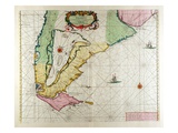 America, Plate 17 from 'Le Nouveau Et Grand Illuminant Flambeau De La Mer' Giclee Print by Hendrick Doncker