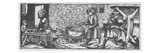 Interior of a Kitchen, from 'Calendarium Romanum' by Jean Staeffler, Printed Tubingen, Germany 1518 Giclee Print by  German