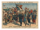 Review of the 14th July, Our Colonial Troops, Illustration from 'Le Petit Journal' Giclee Print by  French