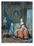 Portrait of Marie-Josephe De Saxe (1731-67) Dauphine of France and Her Son Giclee Print by Maurice Quentin de La Tour