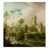 Kirkstall Abbey, Yorkshire, 1747 (Oil on Canvas) Giclee Print by George Lambert