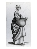 Maid Returning from Market, 1640 (Etching) Giclee Print by Wenceslaus Hollar