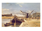 View of the Pont Royal, Paris (Oil on Canvas) Giclee Print by Johan-Barthold Jongkind