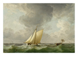 A Cutter in a Strong Breeze (Oil on Copper) Giclee Print by Charles Brooking