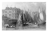 Billingsgate, Illustration in 'History of London: Illustrated by Views of London and Westminster' Giclee Print by John Francis Salmon