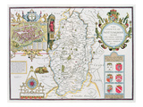 The Countie of Nottingham, Engraved by Jodocus Hondius (1563-1612) Giclee Print by John Speed