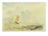 A Sea Piece - a Rough Sea with a Fishing Boat, 1820-30 (W/C on Paper) Giclée-tryk