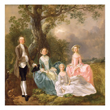 Mr and Mrs John Gravenor and their Daughters, Elizabeth and Ann (Oil on Canvas) Giclee Print by Thomas Gainsborough