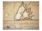 Plan of the New Fort at Pittsburgh, November 1759 (Hand Coloured Engraving) Giclee Print by  American