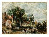 Sketch for 'The Haywain', C.1820 (Oil on Paper on Panel) Giclee Print by John Constable