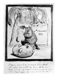 Rossetti Lamenting the Death of His Wombat, 1869 (Pen and Ink on Paper) Giclee Print by Dante Charles Gabriel Rossetti