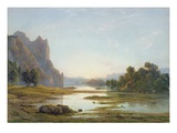 Sunset over a River Landscape, C.1840 (W/C with Bodycolour over Graphite on Paper) Giclee Print by Francis Danby