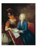 Jean-Philippe Baratier (1721-40) Presented to Minerva, 1735 (Oil on Canvas) Giclee Print by Antoine Pesne