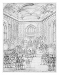 Henry Viii Receiving Montmorency, the French Ambassador, at Hampton Court (Engraving) Giclee Print by William Kent