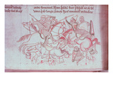 Ms 16 Roll 178 Battle of the Christians and Saracens at Damietta, from the 'Historia Major', C.1218 Giclee Print by Matthew Paris