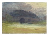 Evening Landscape with Castle and Bridge in Yorkshire, C.1798-99 (W/C on Wove Paper) Lámina giclée por Joseph Mallord William Turner Evening Landscape with Castle and Bridge in Yorkshire, C.1798-99 (W/C on Wove Paper) Lámina giclée por Joseph Mallord William Turner