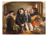 Second Class - the Parting "Thus Part We Rich in Sorrow, Parting Poor.", 1855 (Oil on Panel) Giclee Print by Abraham Soloman
