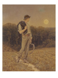The Harvest Moon, 'Globed in Mellow Splendour', 1879 (W/C and Gouache on Paper) (See also 283763) Giclee Print by Helen Allingham