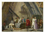 Extracting Sainte-Anne Marble from a Quarry (Oil on Canvas) Giclee Print by Leonard Defrance