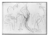 Nympheas (Pencil on Paper) (B/W Photo) Giclee Print by Claude Monet