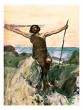 The Voice of One Crying in the Wilderness Giclee Print by William Hatherell