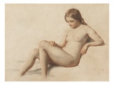 Study of a Nude, 1859 (Pencil on Paper) Giclee Print by William Mulready