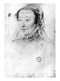 Catherine De Medici, C.1560 (Pierre Noire and Red Chalk on Paper) Giclee Print by Francois Clouet