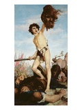 David Victorious over Goliath, 1876 (Oil on Canvas) Reproduction procédé giclée par Gabriel-Joseph-Marie-Augustin Ferrier