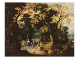 The Dance in the Forest (Oil on Canvas) Giclee Print by Abraham Govaerts