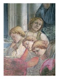 The Celebration of the Relics of St. Stephen (Detail of Choristers), 1452-66 Giclée-tryk af Fra Filippo Lippi