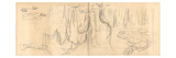 Weeping Willows Reflecting and Nympheas (Pencil on Paper) Giclee Print by Claude Monet