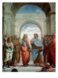 Aristotle and Plato: Detail from the School of Athens in the Stanza Della Segnatura, 1510-11 Reproduction procédé giclée par Raphael 