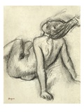Woman Having Her Hair Styled (Charcoal on Paper) Giclee Print by Edgar Degas