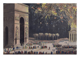 View of the Arc De Triomphe with Fireworks, 1810 (Coloured Aquatint) Reproduction procédé giclée par Philibert Louis Debucourt