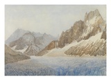 The Mer De Glace, Chamonix, 1881 (Pencil and W/C Heightened with White) Giclee Print by Sarah Inger Louise Severn