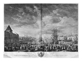 Inner Port of Marseille, Seen from the Pavilion of the Horloge Du Parc Giclee Print by Claude Joseph Vernet