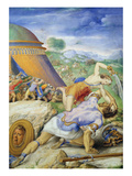 David and Goliath, C.1557-61 (Vellum) Giclee Print by Giorgio Giulio Clovio
