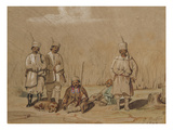 Soldiers Relaxing, 1844 (W/C and Gouache on Paper) Giclee Print by Georges de Bellio