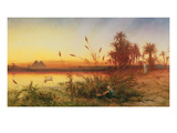 Pyramids at from the Island of Roda (Oil on Canvas) Giclee Print by Frank Dillon