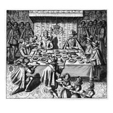 The Spanish Ambassador Dines with the King James I of England, C.1620-25 (Engraving) Giclee Print by  Spanish