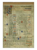 Calendar Page for October, from a Book of Hours, C.1550-60 (Vellum) Giclee Print by  Maitre des Heures de Claude Gouffier