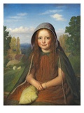 A Girl, 1861 (Oil on Panel) Giclee Print by Edward Thompson Davis