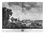 View of the Town and Port of Bayonne Seen from the Avenue of Bouflers Near the Gate of Mousserole Giclee Print by Claude Joseph Vernet