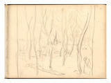 Bennecourt Seen Through the Trees (Pencil on Paper) Reproduction procédé giclée par Claude Monet